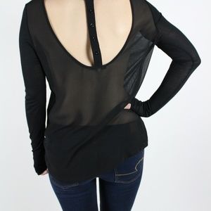 Mary Jane Sheer Long Sleeve black shirt